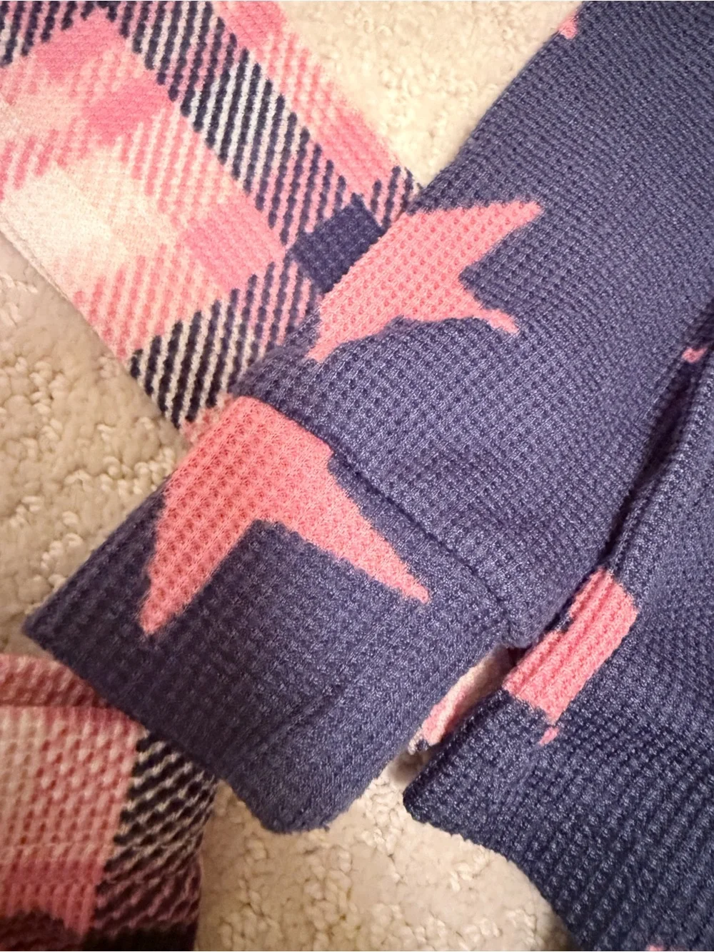 Two-Pack Kids Long-Sleeve Star & Plaid Pajama Set - Navy and Pink size 4T